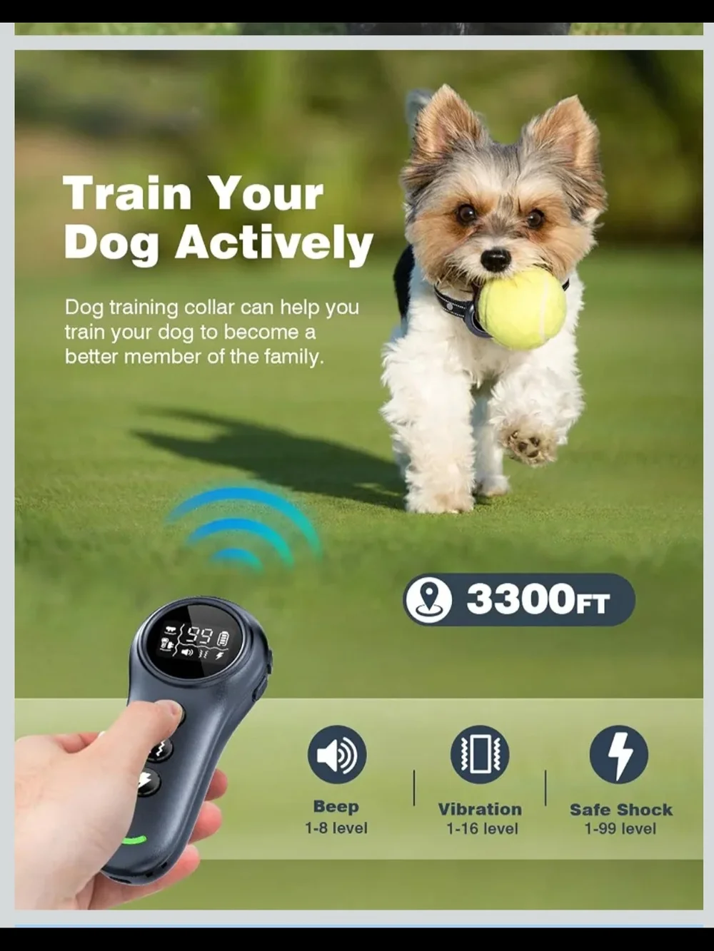 2-in-1 Dog Shock Collar & Dog Bark Training Collar